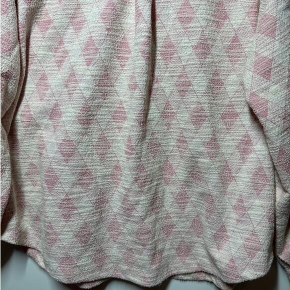 White Birch Women's Textured Shacket Shirt Oversized Geometric Pockets Pink M - Picture 7 of 13